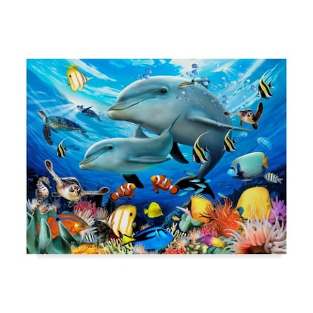 Howard Robinson 'The Dolphins' Canvas Art,14x19